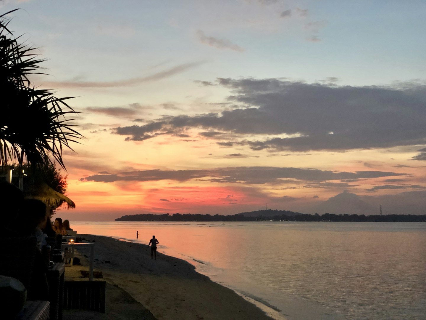 Sunset on Gili Air with view on Lombok