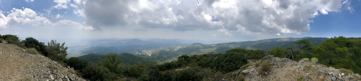 panorama of a mountain range in cyprus