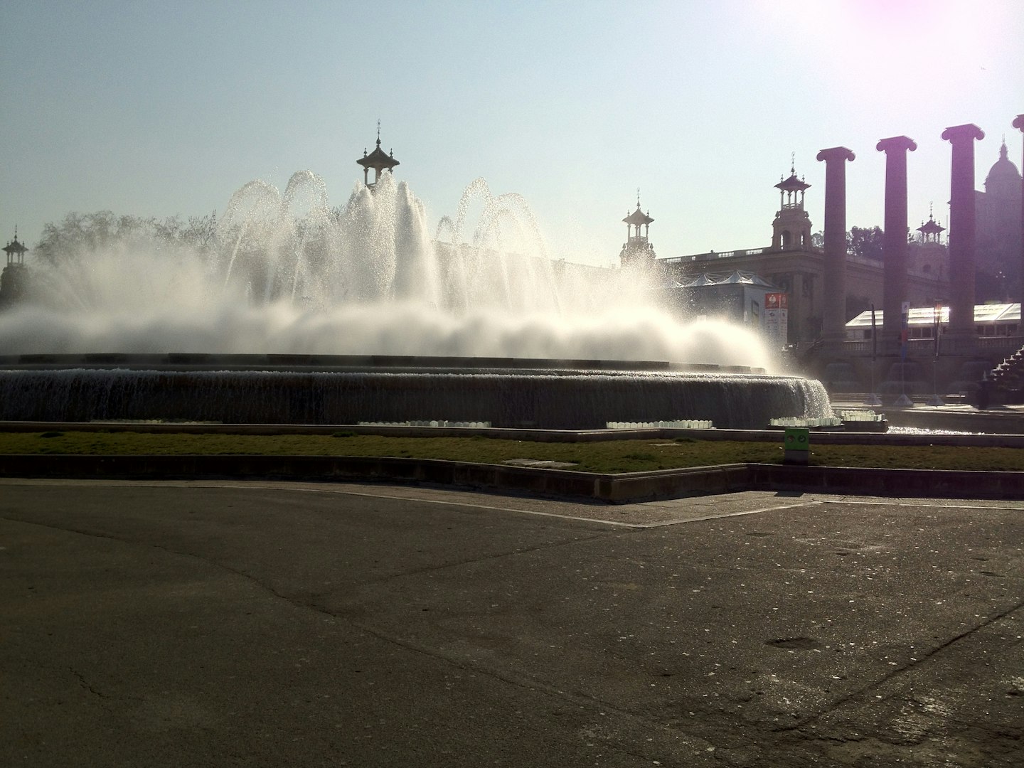 the famous fountains in Montjuic, Barcelona